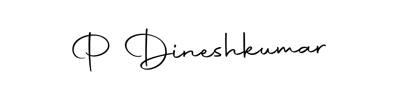 How to make P Dineshkumar name signature. Use Autography-DOLnW style for creating short signs online. This is the latest handwritten sign. P Dineshkumar signature style 10 images and pictures png