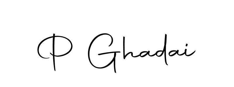 Design your own signature with our free online signature maker. With this signature software, you can create a handwritten (Autography-DOLnW) signature for name P Ghadai. P Ghadai signature style 10 images and pictures png