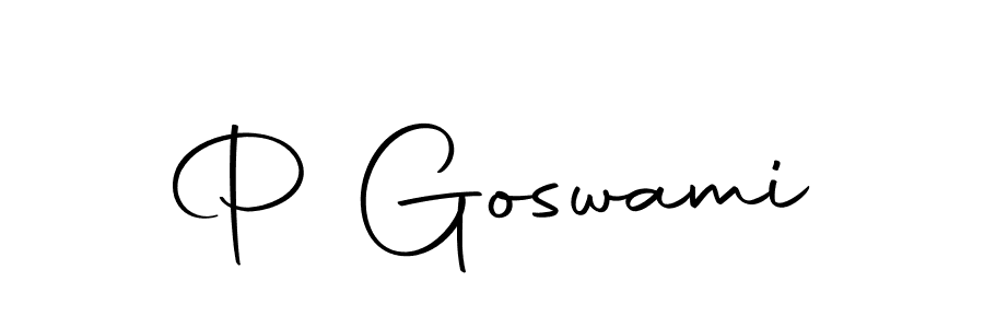 Create a beautiful signature design for name P Goswami. With this signature (Autography-DOLnW) fonts, you can make a handwritten signature for free. P Goswami signature style 10 images and pictures png