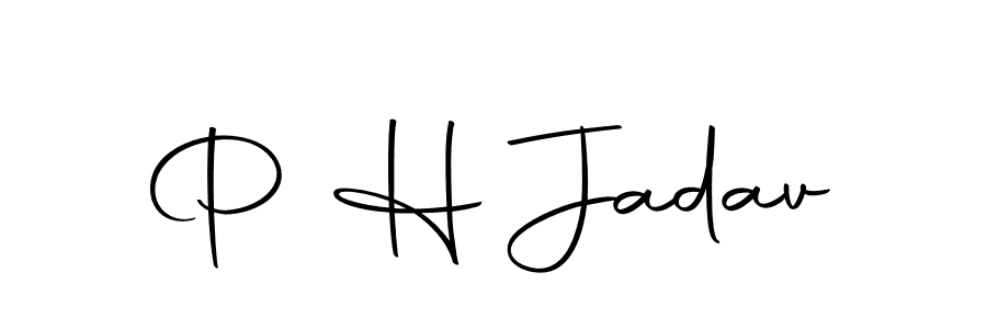 Use a signature maker to create a handwritten signature online. With this signature software, you can design (Autography-DOLnW) your own signature for name P H Jadav. P H Jadav signature style 10 images and pictures png