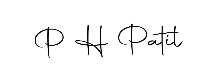 How to make P H Patil name signature. Use Autography-DOLnW style for creating short signs online. This is the latest handwritten sign. P H Patil signature style 10 images and pictures png