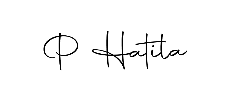 Design your own signature with our free online signature maker. With this signature software, you can create a handwritten (Autography-DOLnW) signature for name P Hatila. P Hatila signature style 10 images and pictures png