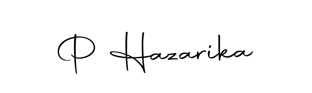 The best way (Autography-DOLnW) to make a short signature is to pick only two or three words in your name. The name P Hazarika include a total of six letters. For converting this name. P Hazarika signature style 10 images and pictures png