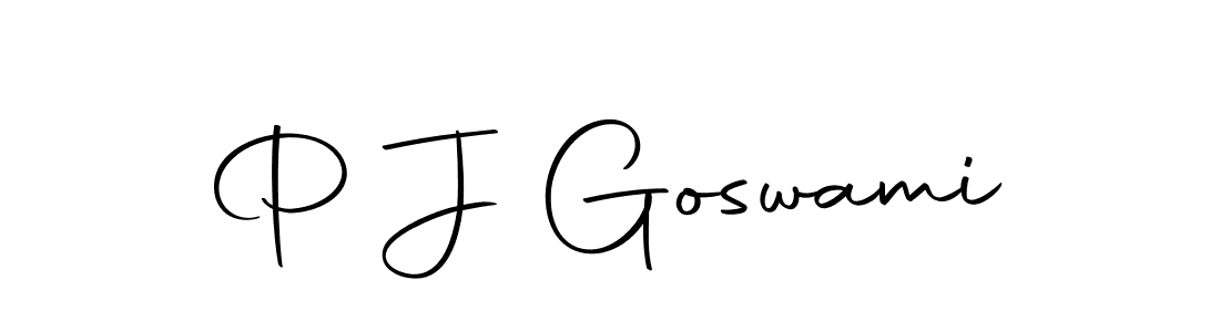 How to make P J Goswami name signature. Use Autography-DOLnW style for creating short signs online. This is the latest handwritten sign. P J Goswami signature style 10 images and pictures png