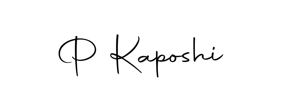 Design your own signature with our free online signature maker. With this signature software, you can create a handwritten (Autography-DOLnW) signature for name P Kaposhi. P Kaposhi signature style 10 images and pictures png