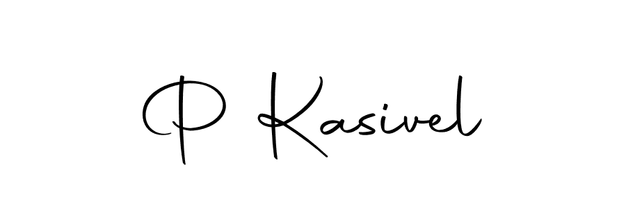 How to make P Kasivel name signature. Use Autography-DOLnW style for creating short signs online. This is the latest handwritten sign. P Kasivel signature style 10 images and pictures png