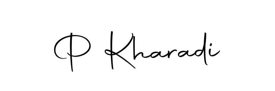 Use a signature maker to create a handwritten signature online. With this signature software, you can design (Autography-DOLnW) your own signature for name P Kharadi. P Kharadi signature style 10 images and pictures png