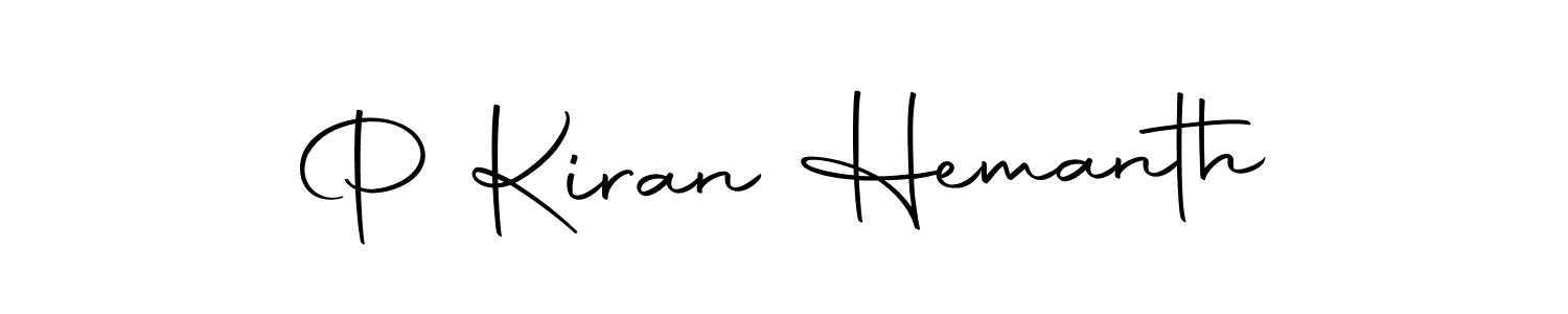 Create a beautiful signature design for name P Kiran Hemanth. With this signature (Autography-DOLnW) fonts, you can make a handwritten signature for free. P Kiran Hemanth signature style 10 images and pictures png