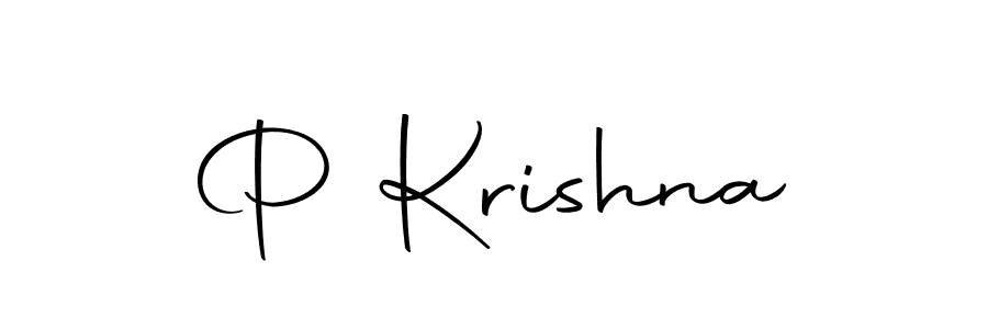 Create a beautiful signature design for name P Krishna. With this signature (Autography-DOLnW) fonts, you can make a handwritten signature for free. P Krishna signature style 10 images and pictures png