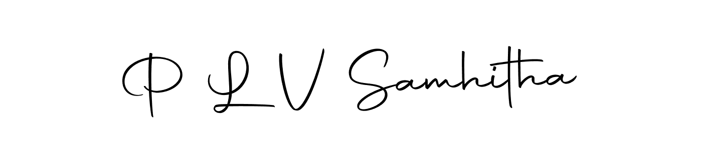 You should practise on your own different ways (Autography-DOLnW) to write your name (P L V Samhitha) in signature. don't let someone else do it for you. P L V Samhitha signature style 10 images and pictures png