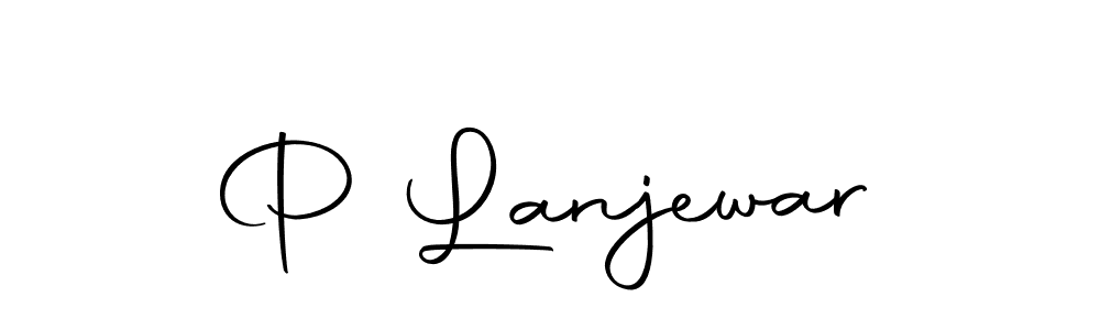 Create a beautiful signature design for name P Lanjewar. With this signature (Autography-DOLnW) fonts, you can make a handwritten signature for free. P Lanjewar signature style 10 images and pictures png