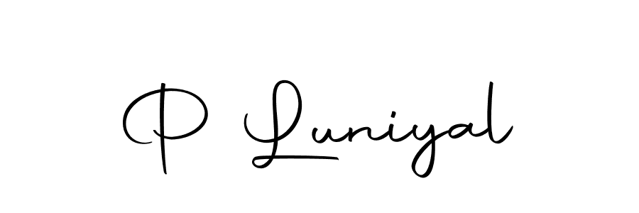 How to make P Luniyal signature? Autography-DOLnW is a professional autograph style. Create handwritten signature for P Luniyal name. P Luniyal signature style 10 images and pictures png