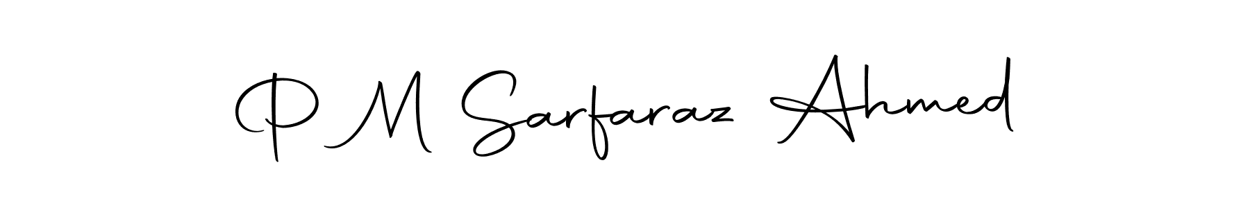 Make a beautiful signature design for name P M Sarfaraz Ahmed. With this signature (Autography-DOLnW) style, you can create a handwritten signature for free. P M Sarfaraz Ahmed signature style 10 images and pictures png