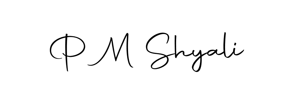 Create a beautiful signature design for name P M Shyali. With this signature (Autography-DOLnW) fonts, you can make a handwritten signature for free. P M Shyali signature style 10 images and pictures png