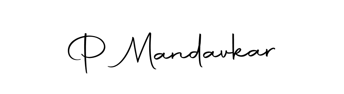 How to make P Mandavkar name signature. Use Autography-DOLnW style for creating short signs online. This is the latest handwritten sign. P Mandavkar signature style 10 images and pictures png