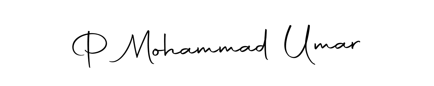 How to make P Mohammad Umar name signature. Use Autography-DOLnW style for creating short signs online. This is the latest handwritten sign. P Mohammad Umar signature style 10 images and pictures png
