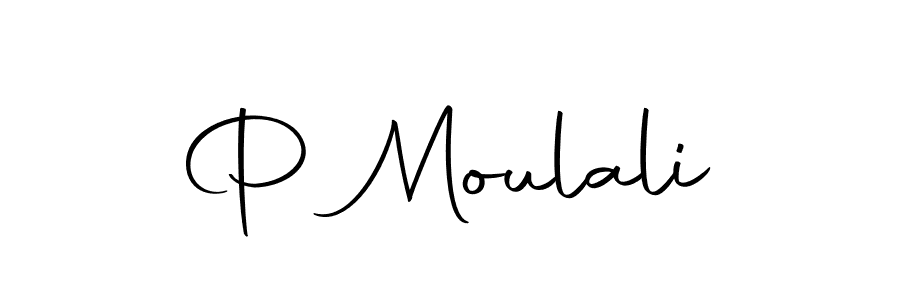 Design your own signature with our free online signature maker. With this signature software, you can create a handwritten (Autography-DOLnW) signature for name P Moulali. P Moulali signature style 10 images and pictures png