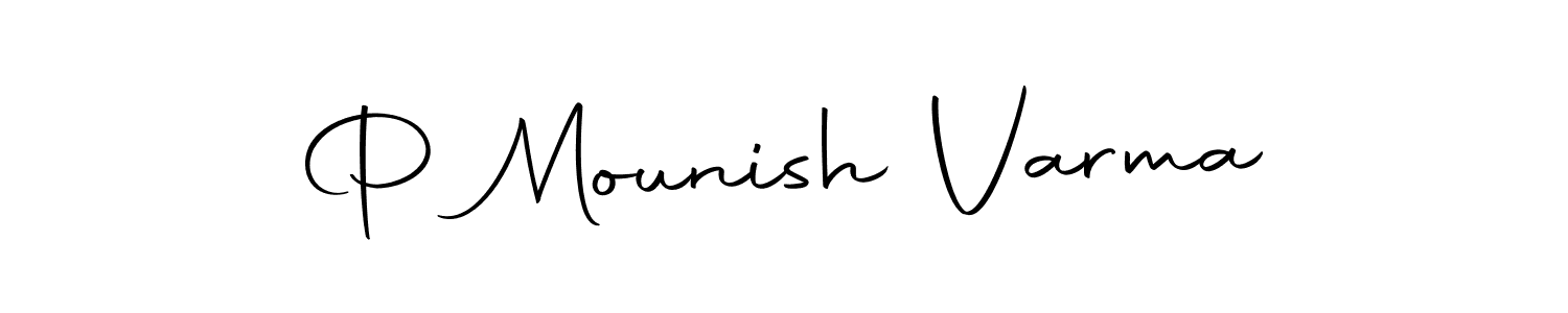 Design your own signature with our free online signature maker. With this signature software, you can create a handwritten (Autography-DOLnW) signature for name P Mounish Varma. P Mounish Varma signature style 10 images and pictures png