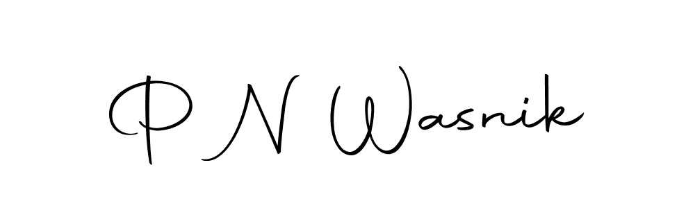 Create a beautiful signature design for name P N Wasnik. With this signature (Autography-DOLnW) fonts, you can make a handwritten signature for free. P N Wasnik signature style 10 images and pictures png