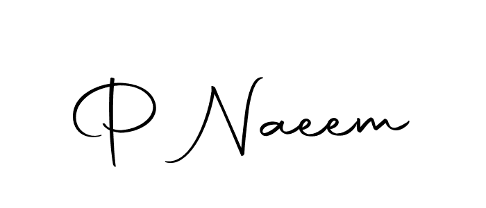 Create a beautiful signature design for name P Naeem. With this signature (Autography-DOLnW) fonts, you can make a handwritten signature for free. P Naeem signature style 10 images and pictures png
