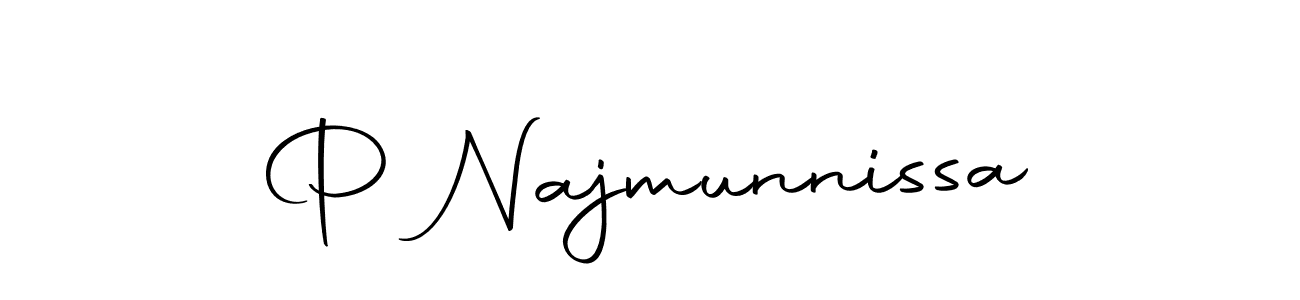 if you are searching for the best signature style for your name P Najmunnissa. so please give up your signature search. here we have designed multiple signature styles  using Autography-DOLnW. P Najmunnissa signature style 10 images and pictures png