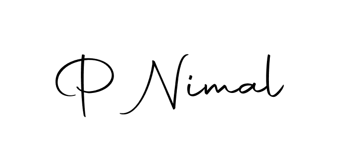 You should practise on your own different ways (Autography-DOLnW) to write your name (P Nimal) in signature. don't let someone else do it for you. P Nimal signature style 10 images and pictures png