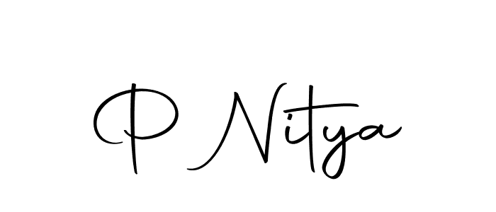 How to make P Nitya signature? Autography-DOLnW is a professional autograph style. Create handwritten signature for P Nitya name. P Nitya signature style 10 images and pictures png