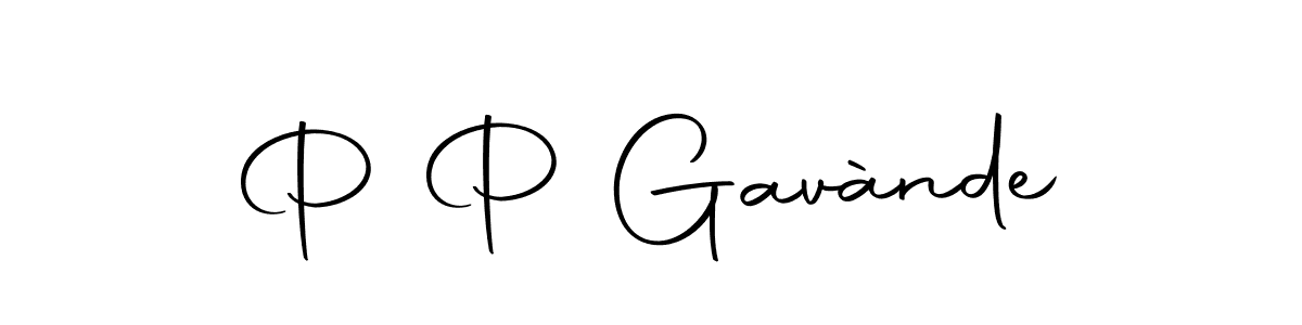 P P Gavànde stylish signature style. Best Handwritten Sign (Autography-DOLnW) for my name. Handwritten Signature Collection Ideas for my name P P Gavànde. P P Gavànde signature style 10 images and pictures png