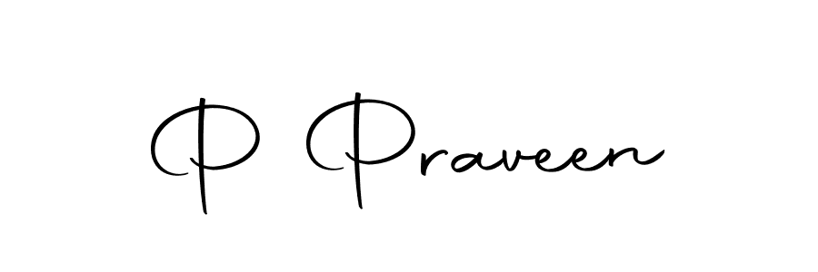 How to make P Praveen name signature. Use Autography-DOLnW style for creating short signs online. This is the latest handwritten sign. P Praveen signature style 10 images and pictures png
