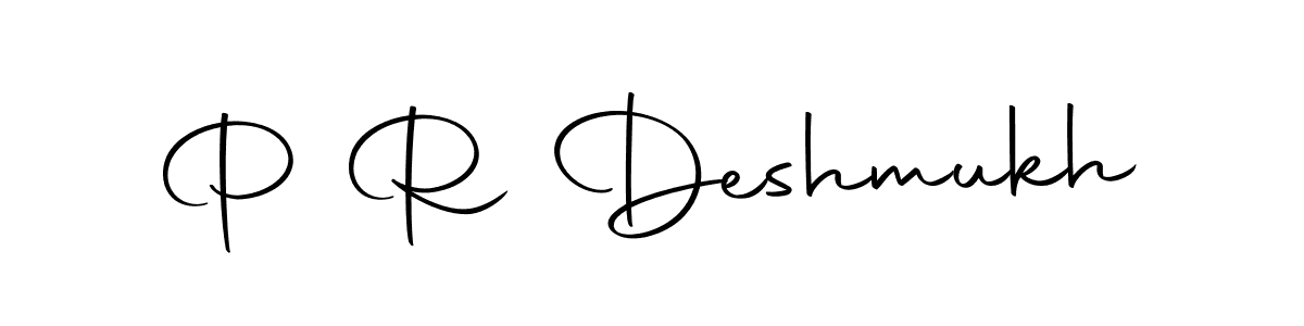Use a signature maker to create a handwritten signature online. With this signature software, you can design (Autography-DOLnW) your own signature for name P R Deshmukh. P R Deshmukh signature style 10 images and pictures png
