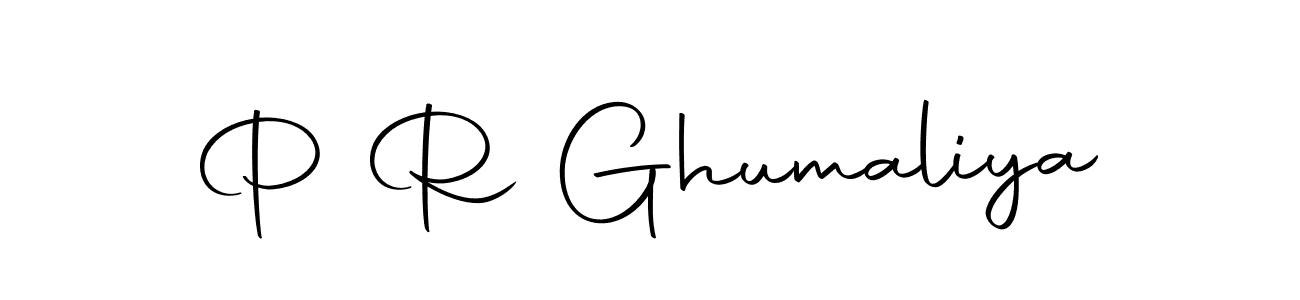 How to make P R Ghumaliya name signature. Use Autography-DOLnW style for creating short signs online. This is the latest handwritten sign. P R Ghumaliya signature style 10 images and pictures png