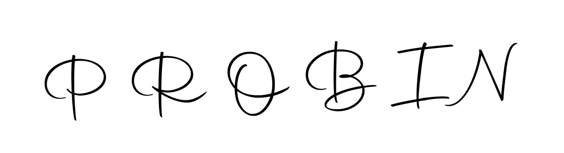 Create a beautiful signature design for name P R O B I N. With this signature (Autography-DOLnW) fonts, you can make a handwritten signature for free. P R O B I N signature style 10 images and pictures png