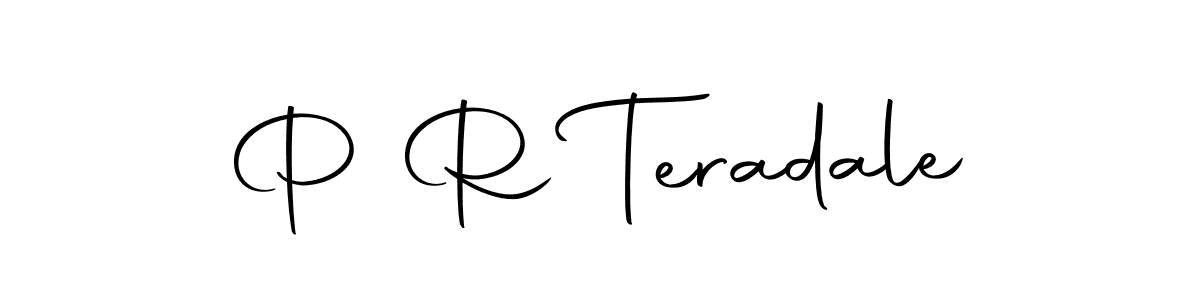 The best way (Autography-DOLnW) to make a short signature is to pick only two or three words in your name. The name P R Teradale include a total of six letters. For converting this name. P R Teradale signature style 10 images and pictures png
