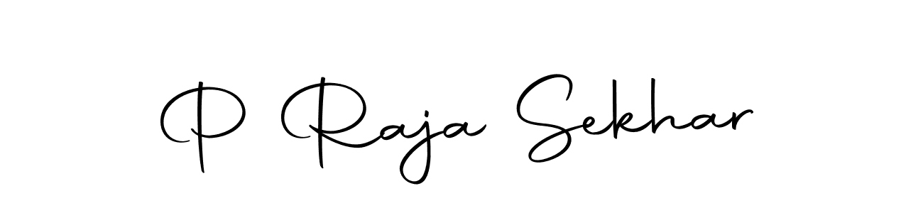 How to make P Raja Sekhar name signature. Use Autography-DOLnW style for creating short signs online. This is the latest handwritten sign. P Raja Sekhar signature style 10 images and pictures png