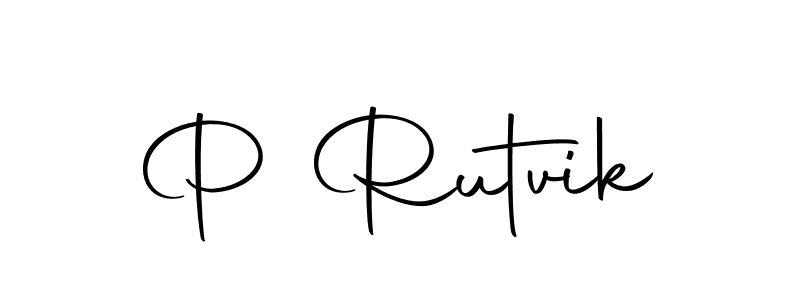 Make a beautiful signature design for name P Rutvik. Use this online signature maker to create a handwritten signature for free. P Rutvik signature style 10 images and pictures png