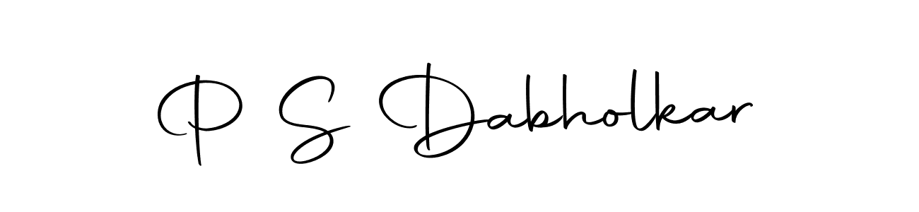 The best way (Autography-DOLnW) to make a short signature is to pick only two or three words in your name. The name P S Dabholkar include a total of six letters. For converting this name. P S Dabholkar signature style 10 images and pictures png