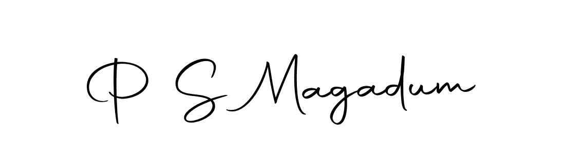 The best way (Autography-DOLnW) to make a short signature is to pick only two or three words in your name. The name P S Magadum include a total of six letters. For converting this name. P S Magadum signature style 10 images and pictures png