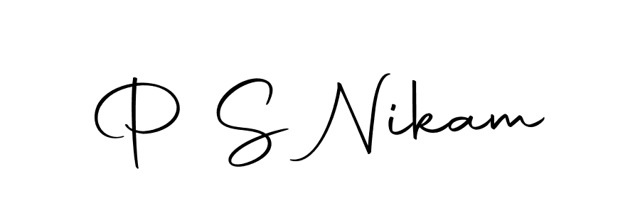 Design your own signature with our free online signature maker. With this signature software, you can create a handwritten (Autography-DOLnW) signature for name P S Nikam. P S Nikam signature style 10 images and pictures png
