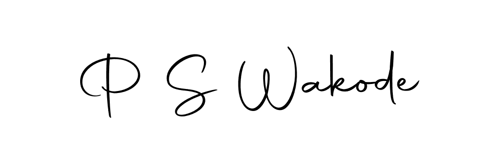 if you are searching for the best signature style for your name P S Wakode. so please give up your signature search. here we have designed multiple signature styles  using Autography-DOLnW. P S Wakode signature style 10 images and pictures png