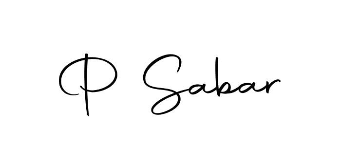 How to make P Sabar name signature. Use Autography-DOLnW style for creating short signs online. This is the latest handwritten sign. P Sabar signature style 10 images and pictures png