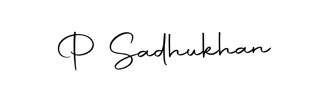 How to make P Sadhukhan name signature. Use Autography-DOLnW style for creating short signs online. This is the latest handwritten sign. P Sadhukhan signature style 10 images and pictures png