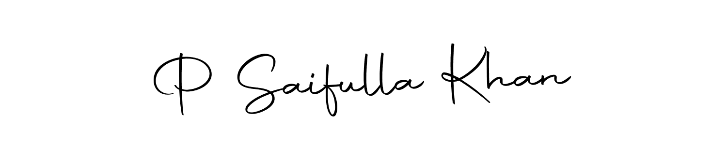 You should practise on your own different ways (Autography-DOLnW) to write your name (P Saifulla Khan) in signature. don't let someone else do it for you. P Saifulla Khan signature style 10 images and pictures png