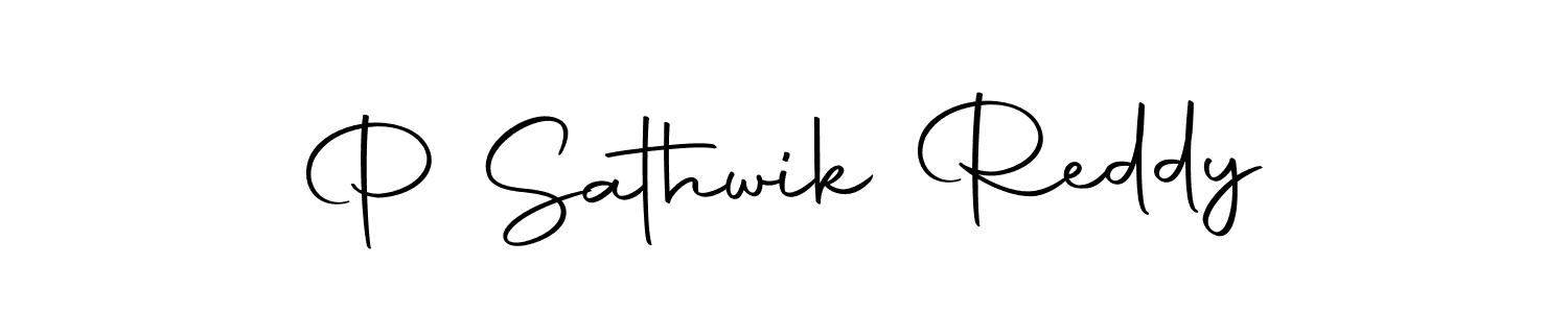 Use a signature maker to create a handwritten signature online. With this signature software, you can design (Autography-DOLnW) your own signature for name P Sathwik Reddy. P Sathwik Reddy signature style 10 images and pictures png