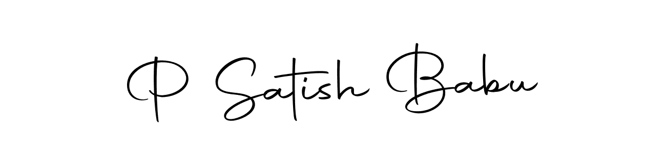 How to make P Satish Babu name signature. Use Autography-DOLnW style for creating short signs online. This is the latest handwritten sign. P Satish Babu signature style 10 images and pictures png