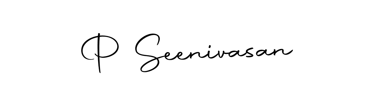 Create a beautiful signature design for name P Seenivasan. With this signature (Autography-DOLnW) fonts, you can make a handwritten signature for free. P Seenivasan signature style 10 images and pictures png