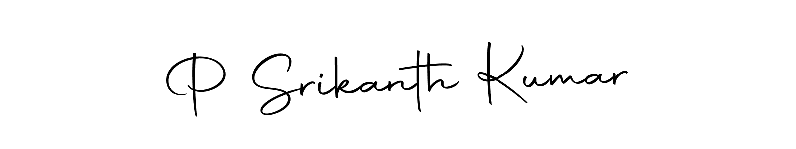 Create a beautiful signature design for name P Srikanth Kumar. With this signature (Autography-DOLnW) fonts, you can make a handwritten signature for free. P Srikanth Kumar signature style 10 images and pictures png