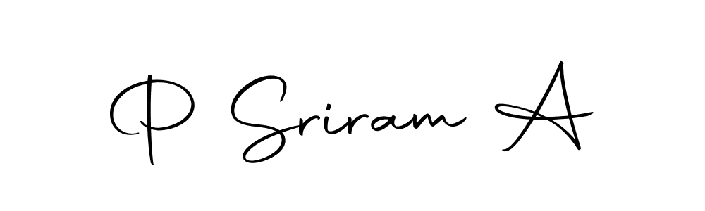 Create a beautiful signature design for name P Sriram A. With this signature (Autography-DOLnW) fonts, you can make a handwritten signature for free. P Sriram A signature style 10 images and pictures png