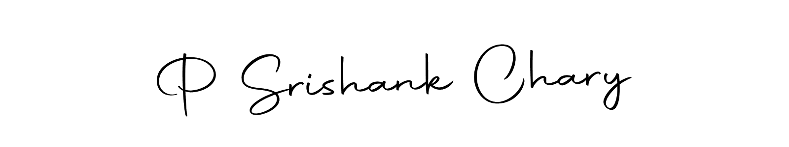 How to make P Srishank Chary name signature. Use Autography-DOLnW style for creating short signs online. This is the latest handwritten sign. P Srishank Chary signature style 10 images and pictures png