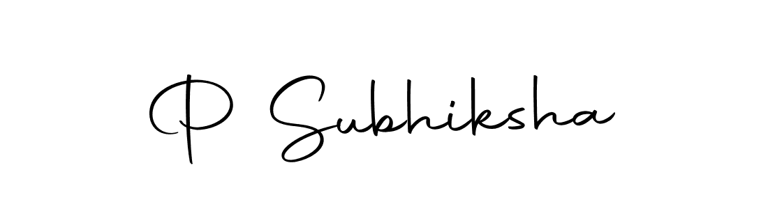 Design your own signature with our free online signature maker. With this signature software, you can create a handwritten (Autography-DOLnW) signature for name P Subhiksha. P Subhiksha signature style 10 images and pictures png