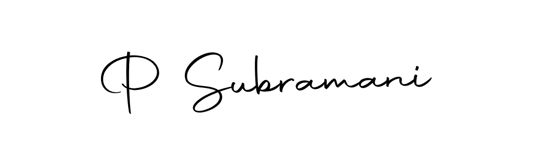 You should practise on your own different ways (Autography-DOLnW) to write your name (P Subramani) in signature. don't let someone else do it for you. P Subramani signature style 10 images and pictures png